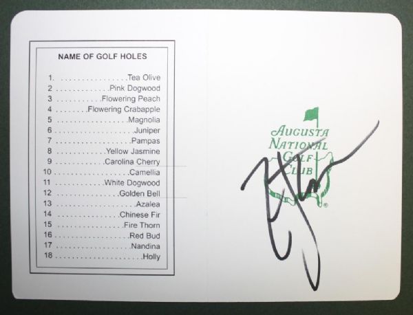 Zach Johnson Autographed Masters Scorecard JSA COA