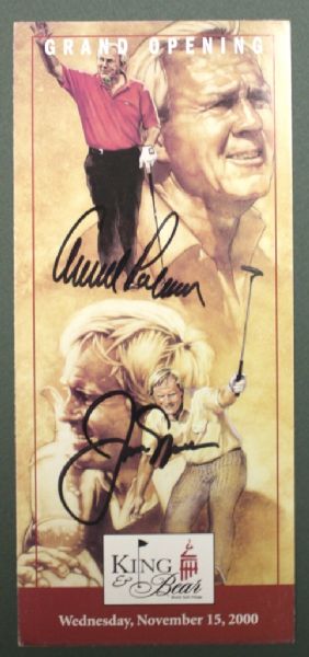 Jack Nicklaus & Arnold Palmer Dual Signed King & Bear Ticket JSA COA