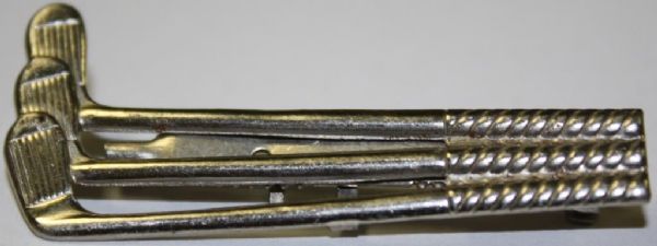 Art Deco Chrome Colored Three Club Pin