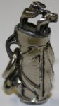 Art Deco Chrome Bag with Clubs Charm