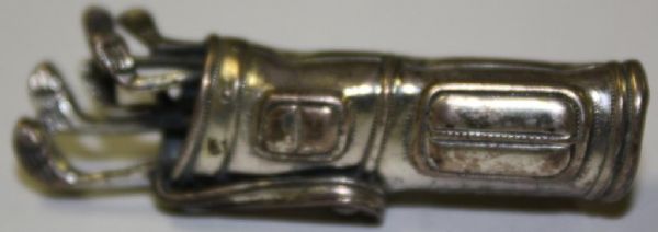 Sterling Art Deco Golf Bag with Clubs Pin