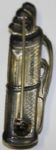 Sterling Art Deco Golf Bag with Clubs Pin - Flat