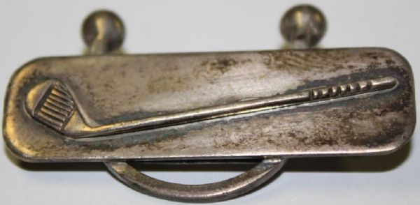 Handmade KLE Sterling Art Deco Horseshoe Backed Golf Club Pin