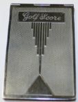1930s British Art Deco Chrome Golf Score Pad and Holder