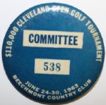 1963 Inaugural Cleveland Open Committee Badge - Arnold Palmers 40th of 62 PGA Career Wins
