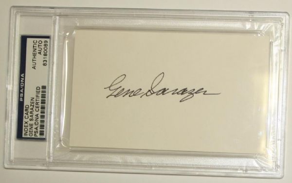 Gene Sarazen 3x5 Autographed Card Slabbed by PSA/DNA - 83180089