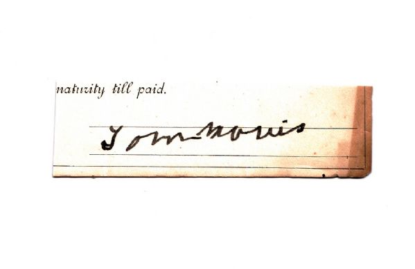 Old Tom Morris Cut Autograph-RARE - James Spence Authentication