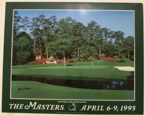 1995 Masters Poster Signed by Gene Sarazen