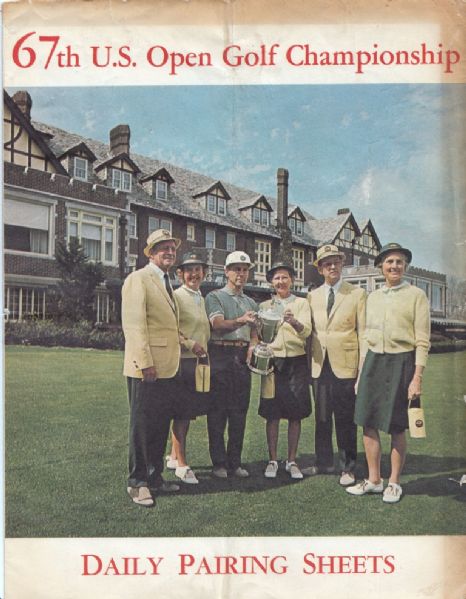 1967 US Open Pairing Sheet - Nicklaus Win