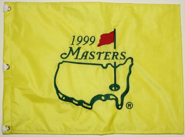 1999 Masters Pin Flag First Dated Flag Offered at Masters-Olazabal Champ