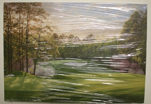 2000 Post Masters Gift - Linda Hartough Signed and Limited Print 14x20x3/4 - Hole #4 Flowering Crab Apple w/ Original Packaging