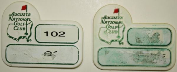 (2) Augusta National Golf Club Caddy Badges