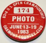 1983 US Open Photo Badge