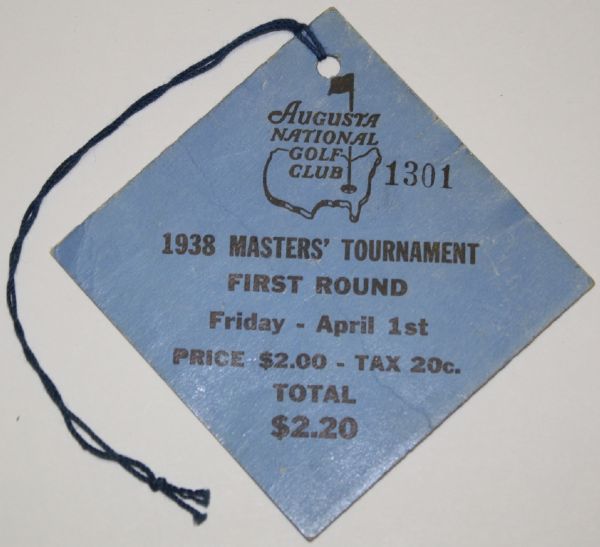 1938 Masters Ticket - First Round  Friday #1301