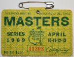 1969 Masters Badge - Great Shape with Bobby Jones Notes Intact on Reverse