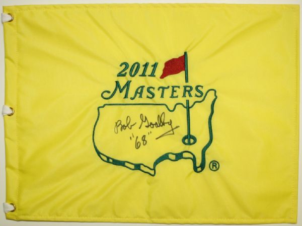 2011 Masters Flag Signed by Bob Goalby-w/year of victory 68 notation
