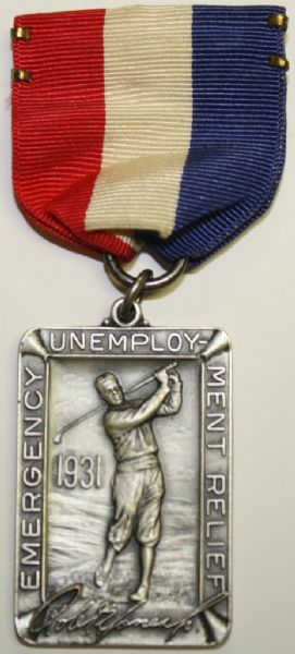 1931 "Emergency Unemployment Relief" Sterling Silver Bobby Jones Medal