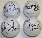 4 Individually Signed Professional Golf Balls: Hall of Fame Curtis Strange, Paul Azinger Personal Ball, Hall of Fame Patty Sheehan, David Duval Personal Ball