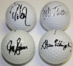 4 Individually Signed PGA Champs Professional Golf Balls: Davis Love, Bob Tway, Jeff Sluman, & Steve Elkington