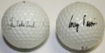 2 Unsigned Personal Model Golf Balls from 91 British Open Champ Ian Baker Finch and 95 US Open Champ Corey Pavin 