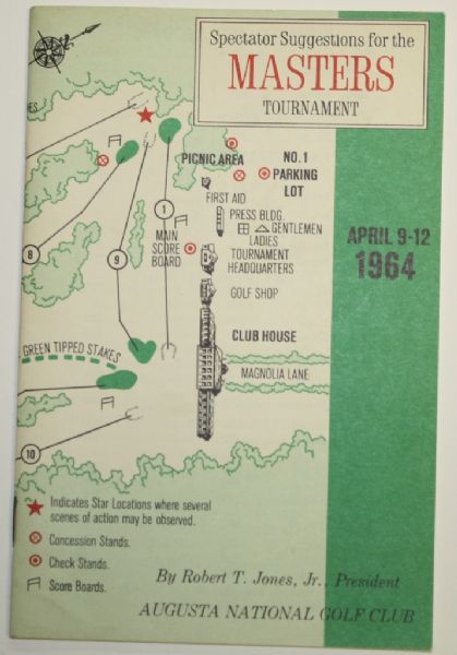 1964 Masters Spectator Guide - Arnold Palmers 4th Win