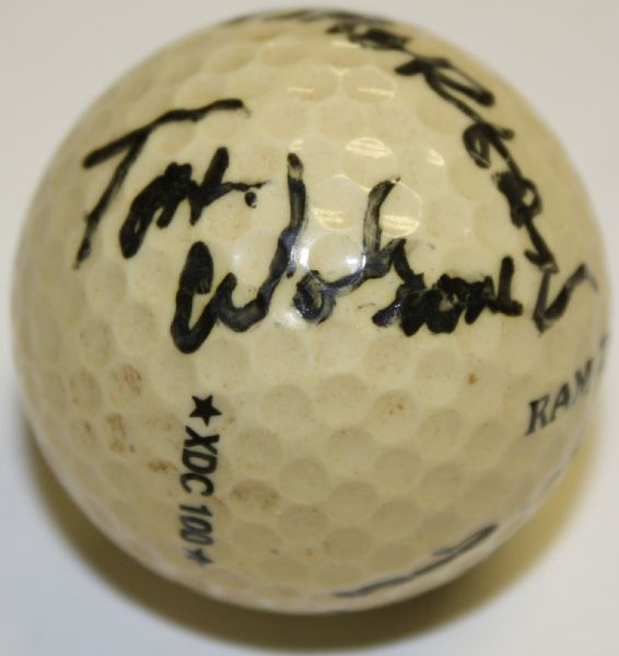 Ram Tour Golf Ball Signed by Tom Watson, Brad Faxon, Gil Morgan, and Hal Sutton