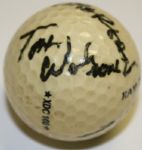 Ram Tour Golf Ball Signed by Tom Watson, Brad Faxon, Gil Morgan, and Hal Sutton