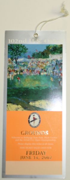 2002 US Open Full Unused Ticket - Tiger Wins