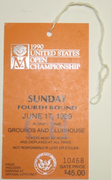 1990 US Open Sunday Ticket