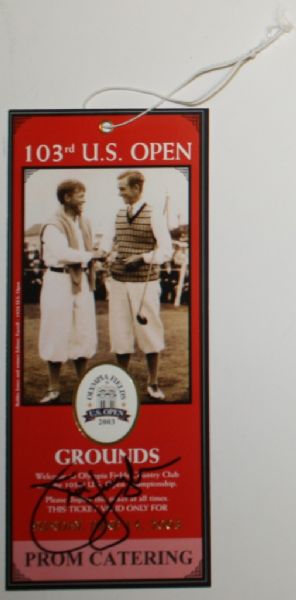 2003 US Open Sunday Ticket Signed by Champion Jim Furyk