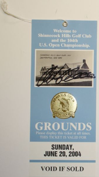 2004 US Open Sunday Ticket Signed by Champion Retief Goosen