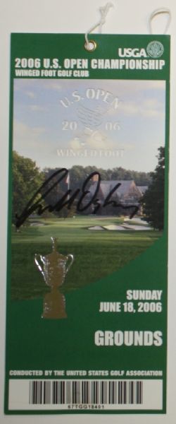 2006 US Open Sunday Ticket Signed Ticket Signed by Champion Geoff Ogilvy