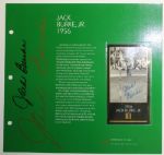 Jack Burke Grand Slam Ventures Album Page w/Signed 1956 Gold Foil Burke Card