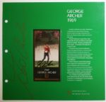 George Archer Grand Slam Ventures Album Page w/Signed Gold Foil 1969 Archer Card