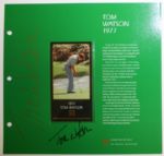 Tom Watson Grand Slam Ventures Album Page w/Signed Gold Foil 1977 Watson Card