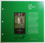 Tom Watson Grand Slam Ventures Album Page w/Signed Gold Foil 1981 Watson Card