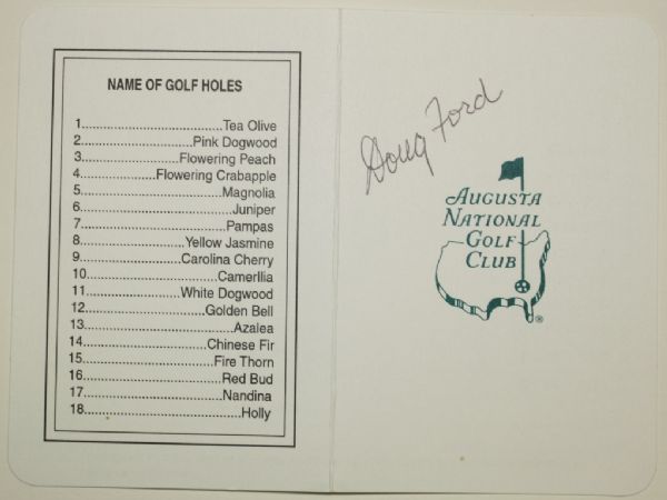 Doug Ford Signed Masters Scorecard