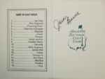 Jack Burke Signed Masters Scorecard