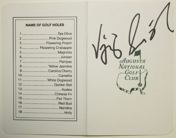 Vijay Singh Signed Masters Scorecard