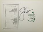 Jack Nicklaus Signed Masters Scorecard