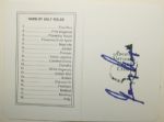 Gary Player Signed Masters Scorecard