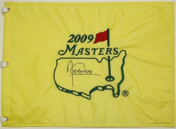 Angel Cabrera Signed 2009 Masters Flag