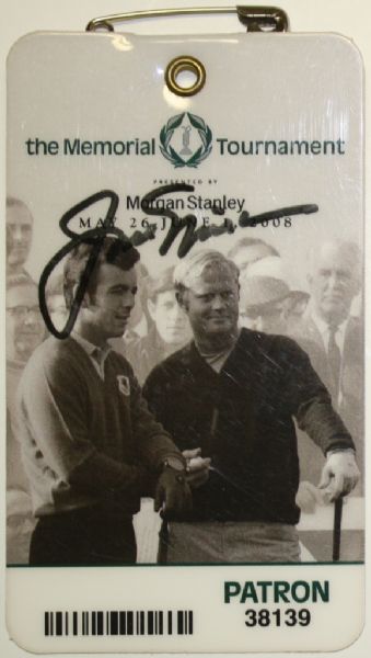 Jack Nicklaus Signed Memorial Tournament 2008 Patron Badge