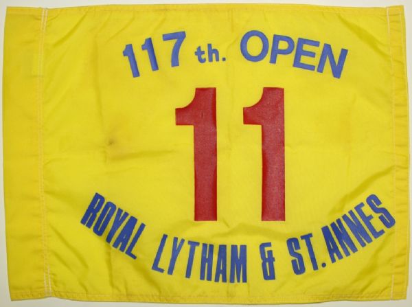 1988 Course Flag British Open 11th Hole Flag- w/Seve Ballesteros Cut Signature