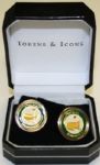 Set of Masters Cufflinks - Green/White - 925 Sterling