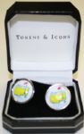Set of Masters Cufflinks - White Golf Ball - 925 Sterling