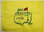 Nick Faldo Signed 2011 Masters Embroidered Pin Flag