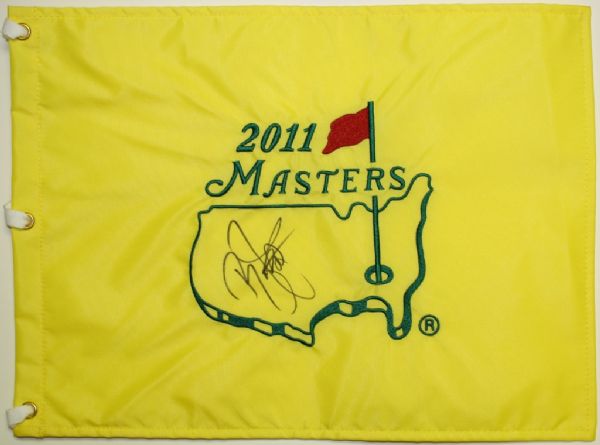 Rickie Fowler Signed 2011 Masters Embroidered Pin Flag