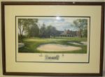 Linda Hartough Limited Edition #20/300 Framed Painting 9th Hole and Clubhouse - Quaker Ridge - 1997 Walker Cup
