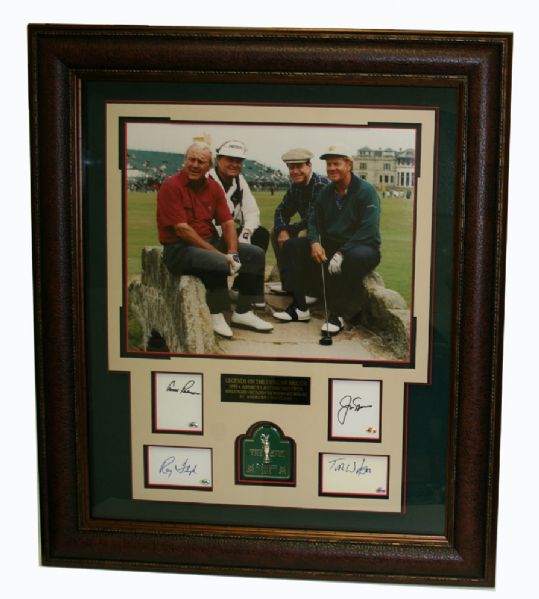 1995 British Open Photo with autographed "cuts - Raymond Floyd, Arnold Palmer, Jack Nicklaus, Tom Watson JSA COA